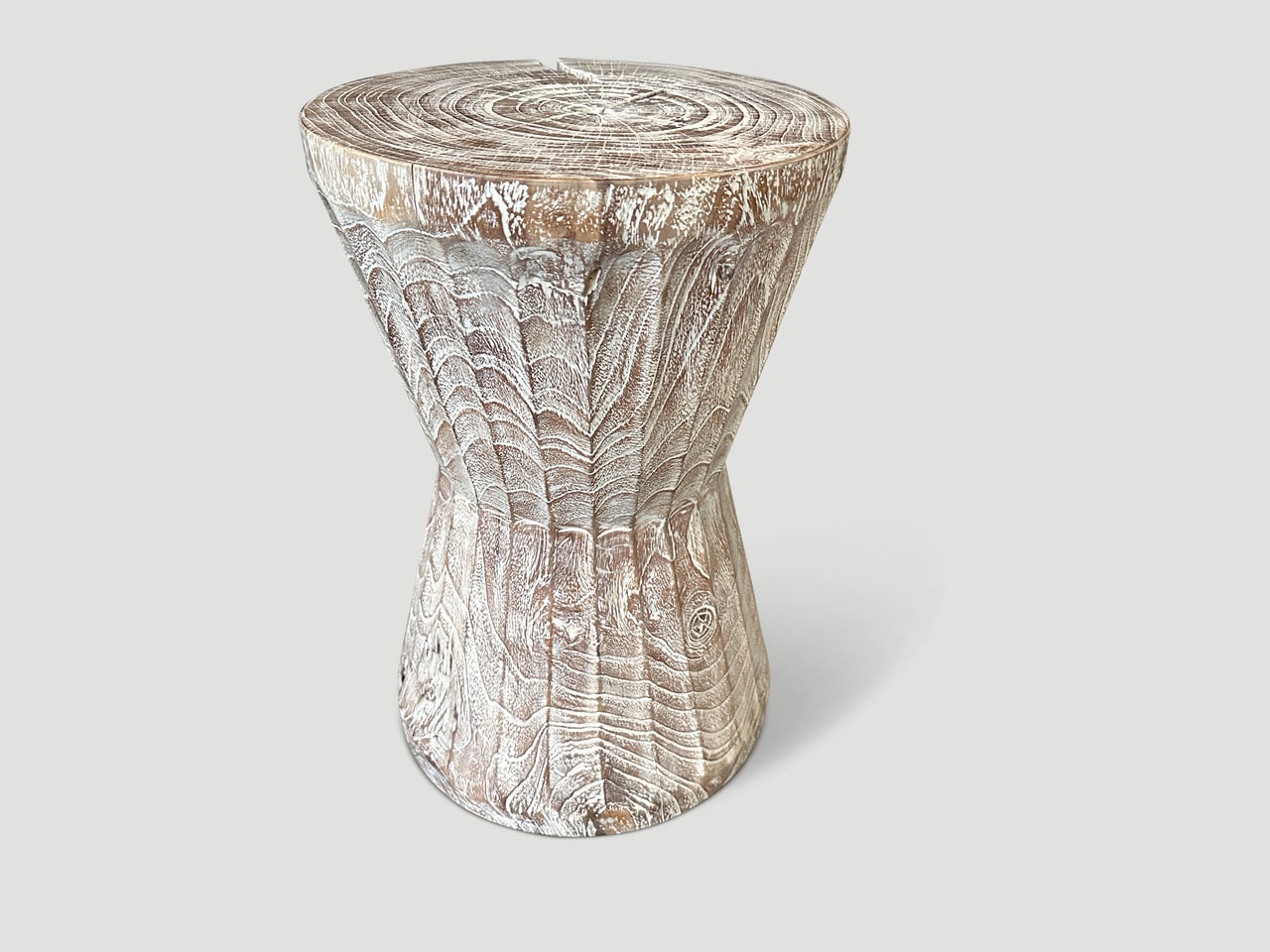 Bevelled Teak Side Table or Stool 877A Andrianna Shamaris