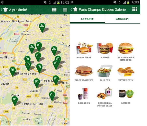 McDo France L'application du McDonald's disponible sur Android