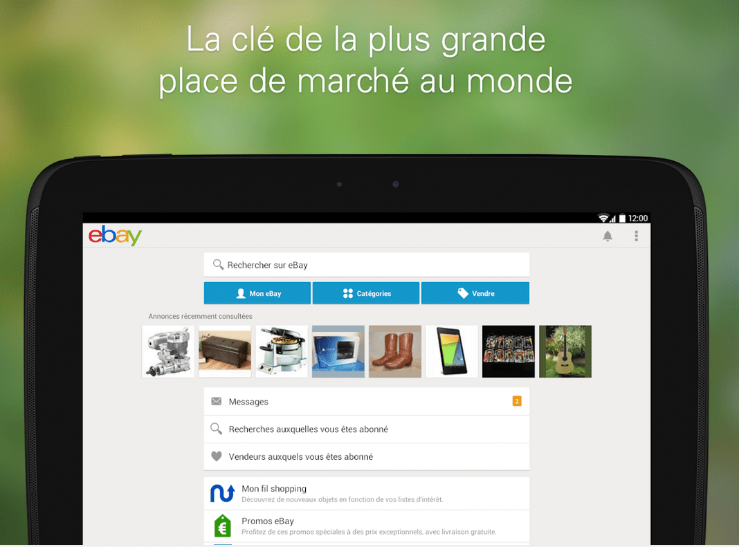 Mise à jour de l'application Ebay pour android AndroidFrance