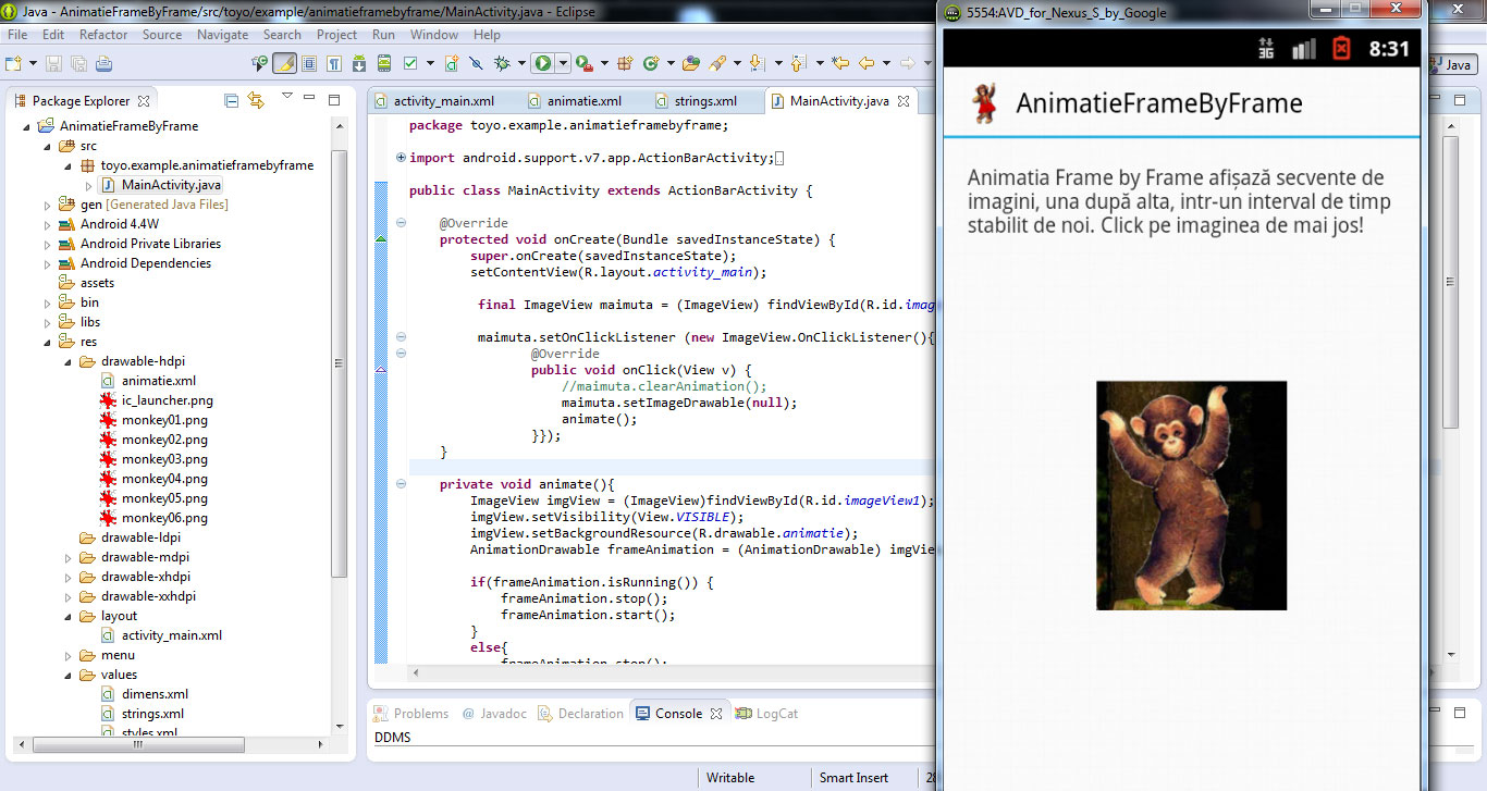 Tutorial 5 Tipuri de animatii Animatia frame by frame Android