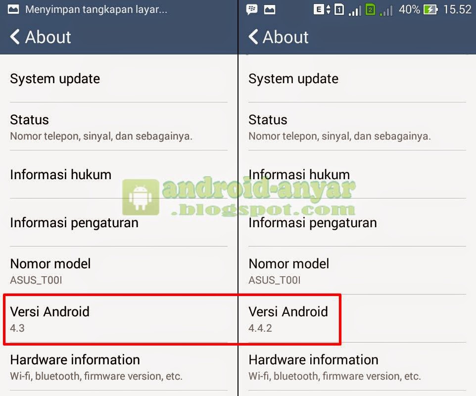 √ Cara Upgrade Android Jelly Bean ke KitKat 4.4.2 Asus