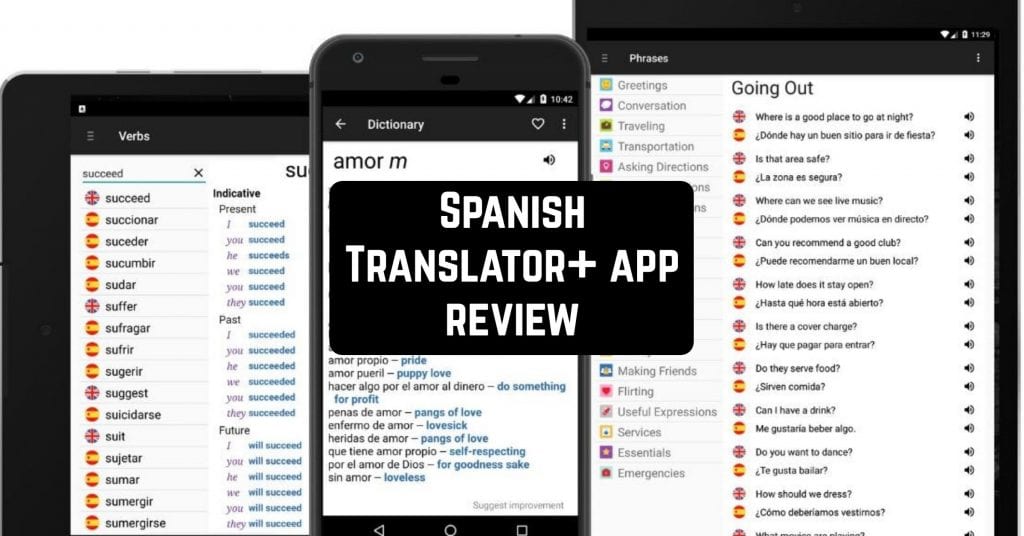 Spanish Translator Dictionary + App Review Android apps for me