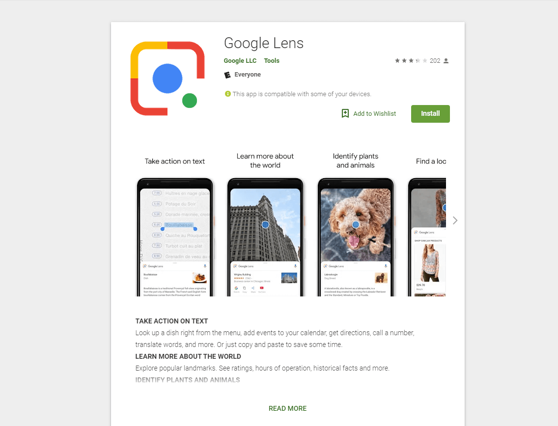 Google Lens on the Play Store now available as a standalone app