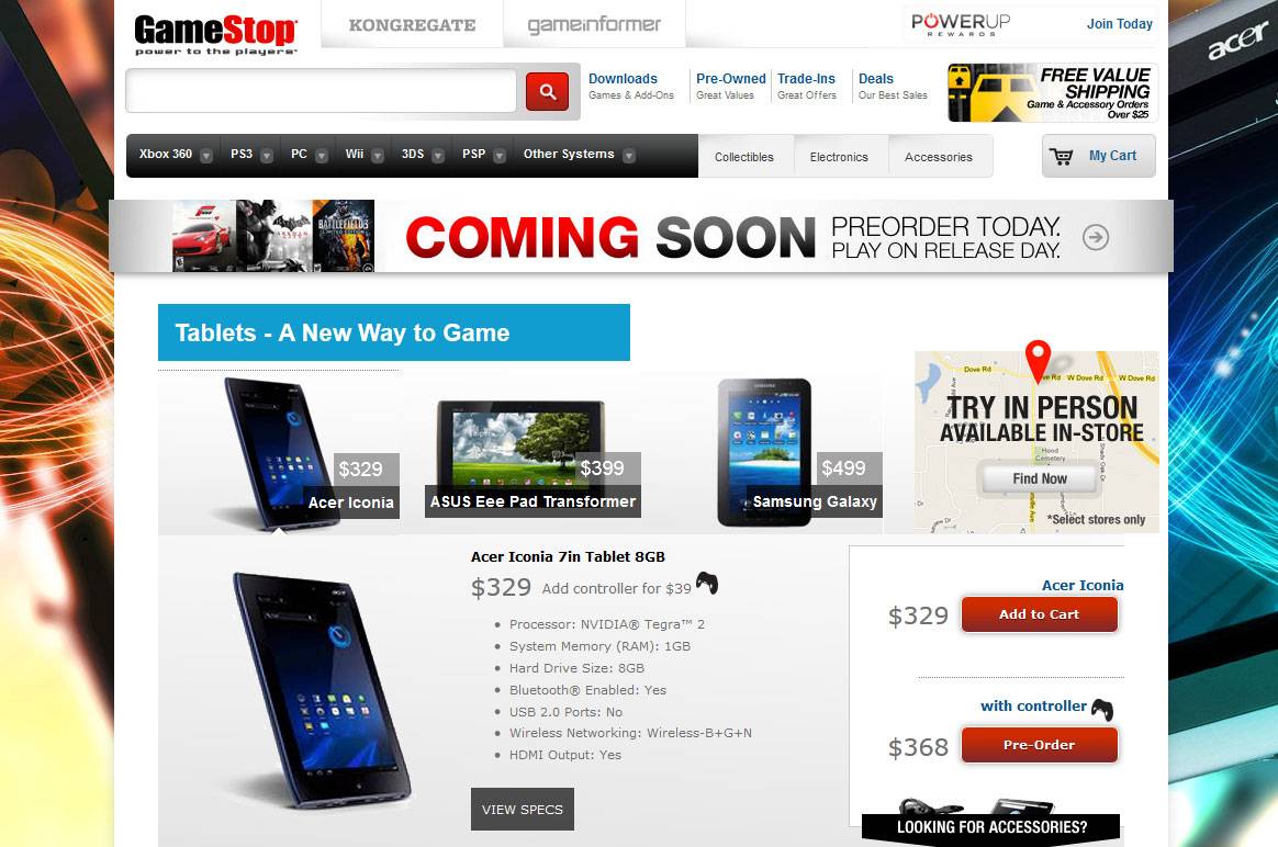 GameStop begins selling Android tablets with free games Android Community