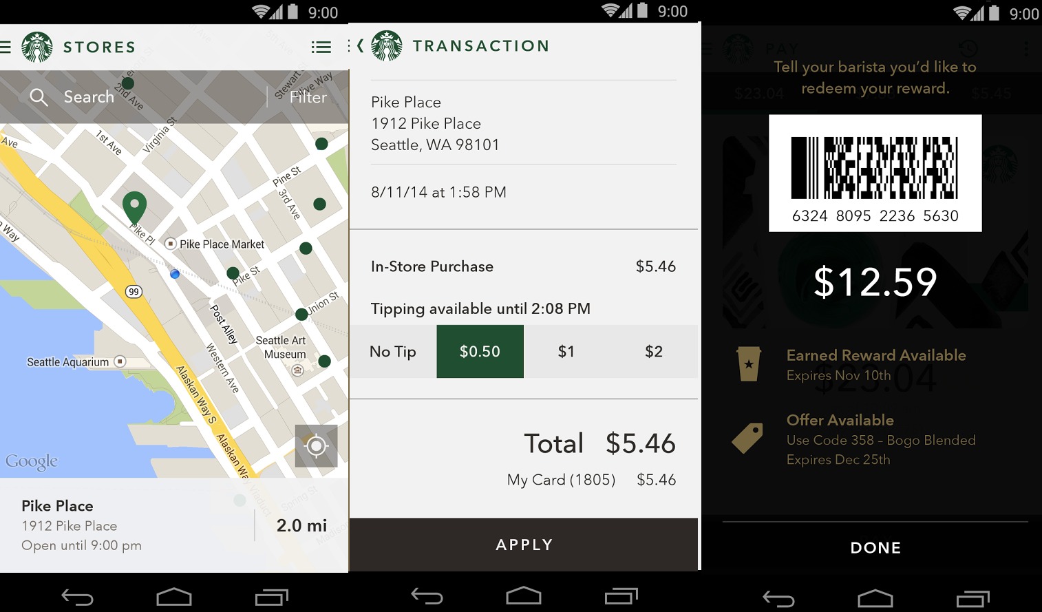 Starbucks app for Android gets digital tipping, Shake to Pay Android
