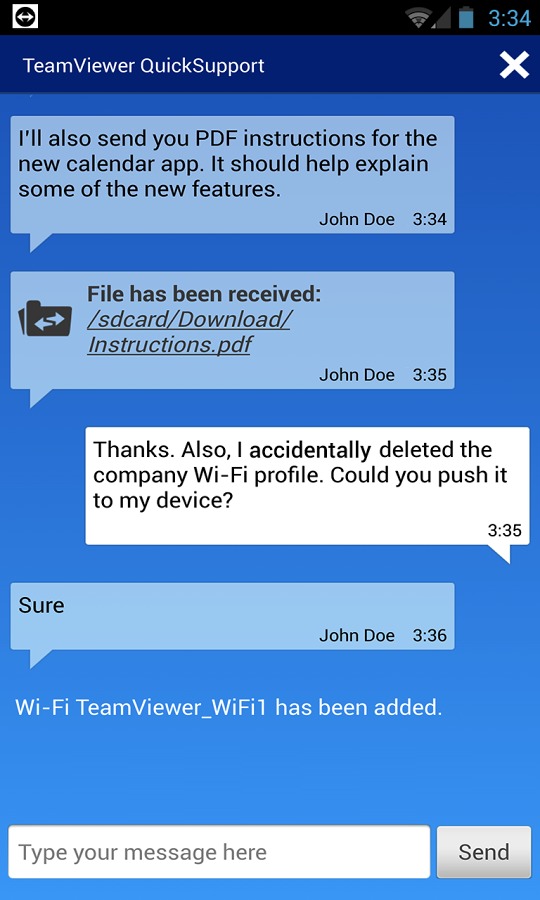 TeamViewer QuickSupport allows remote tech support on your phone