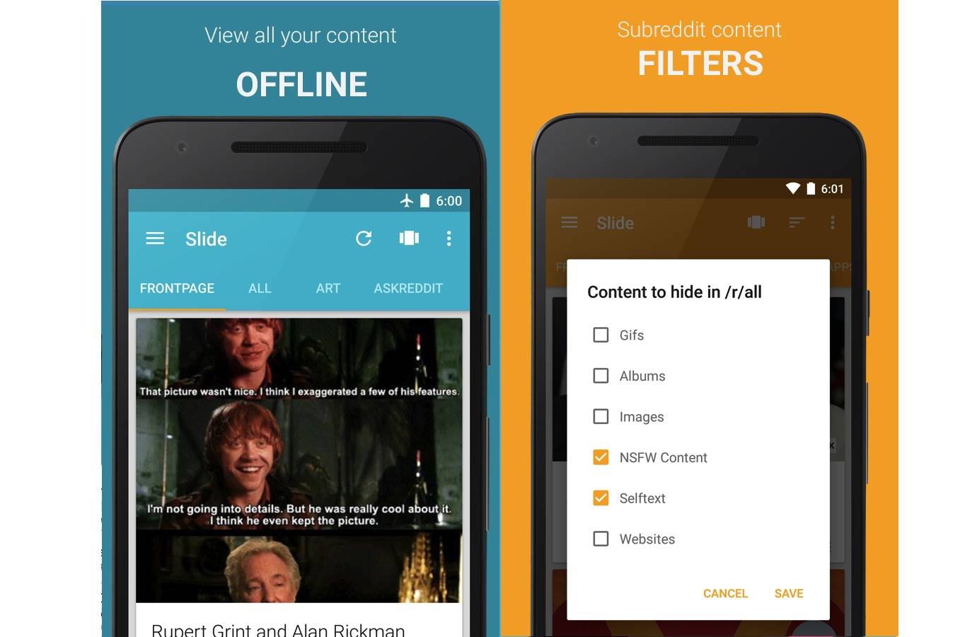 Slide for Reddit exits out of beta, adds Comment Pane sub view type