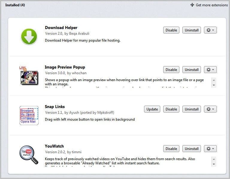 Descripción general de las extensiones de Opera, Descubriendo Opera