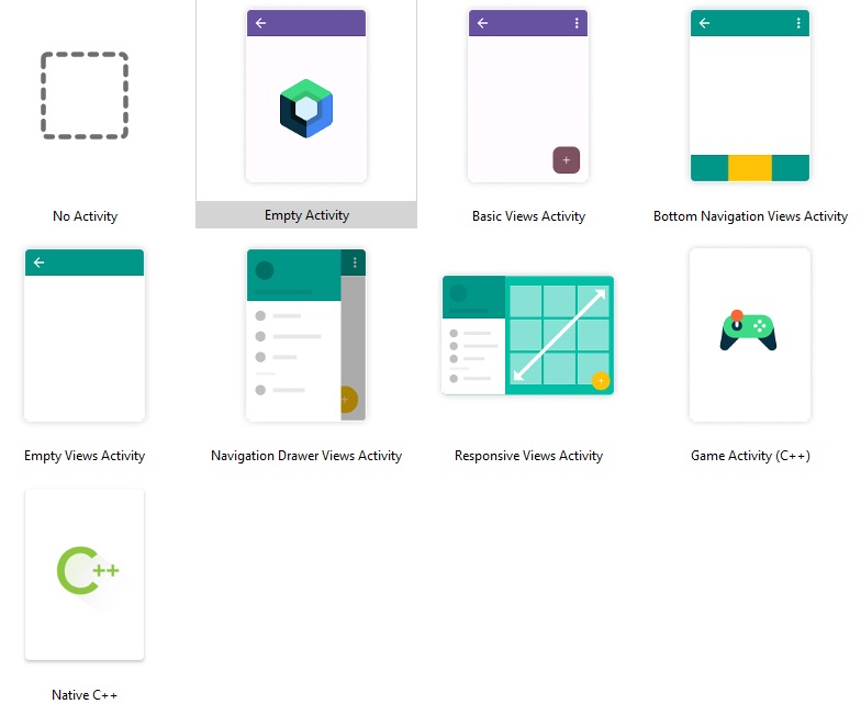Difference between Empty Views Activity and Basic Views Activity