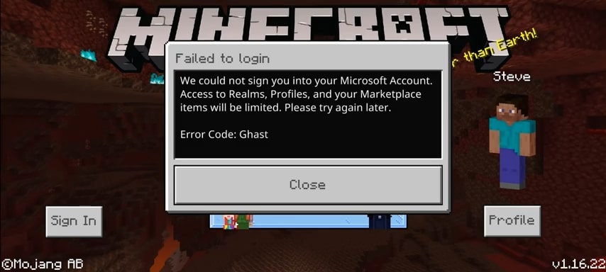 Minecraft PE How to fix Error Code Ghast Android Gram