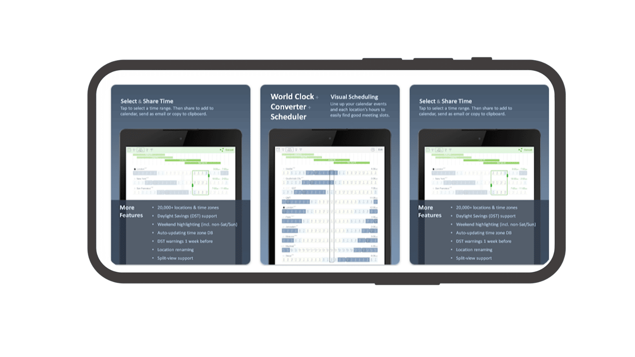 放两个世界时钟手机屏幕：最好的应用