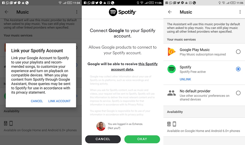 connect google assistant to spotify