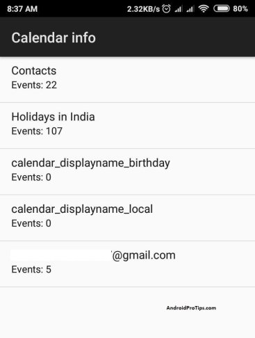 *#*#225#*#* – Calendar Info