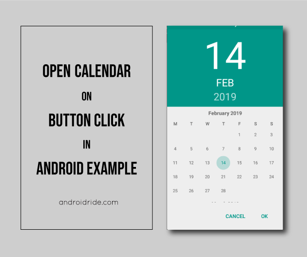 Open Calendar on Button Click in Android Example Kotlin & Java