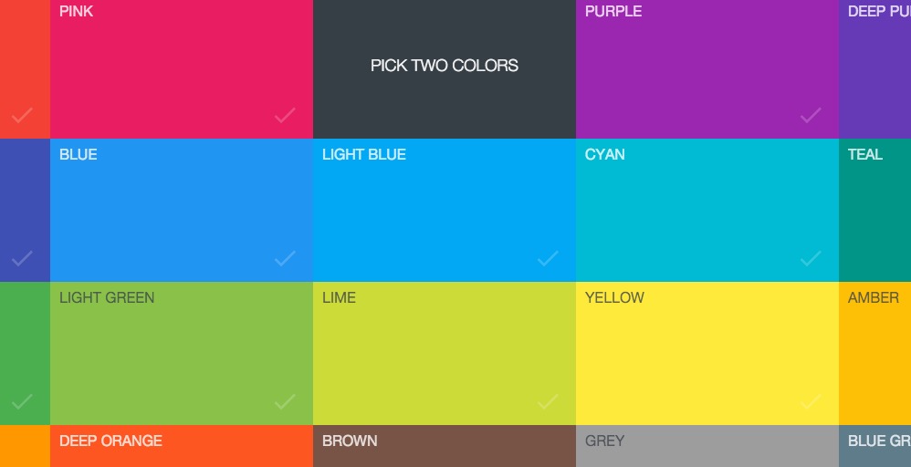 Códigos de colores Material Design Android
