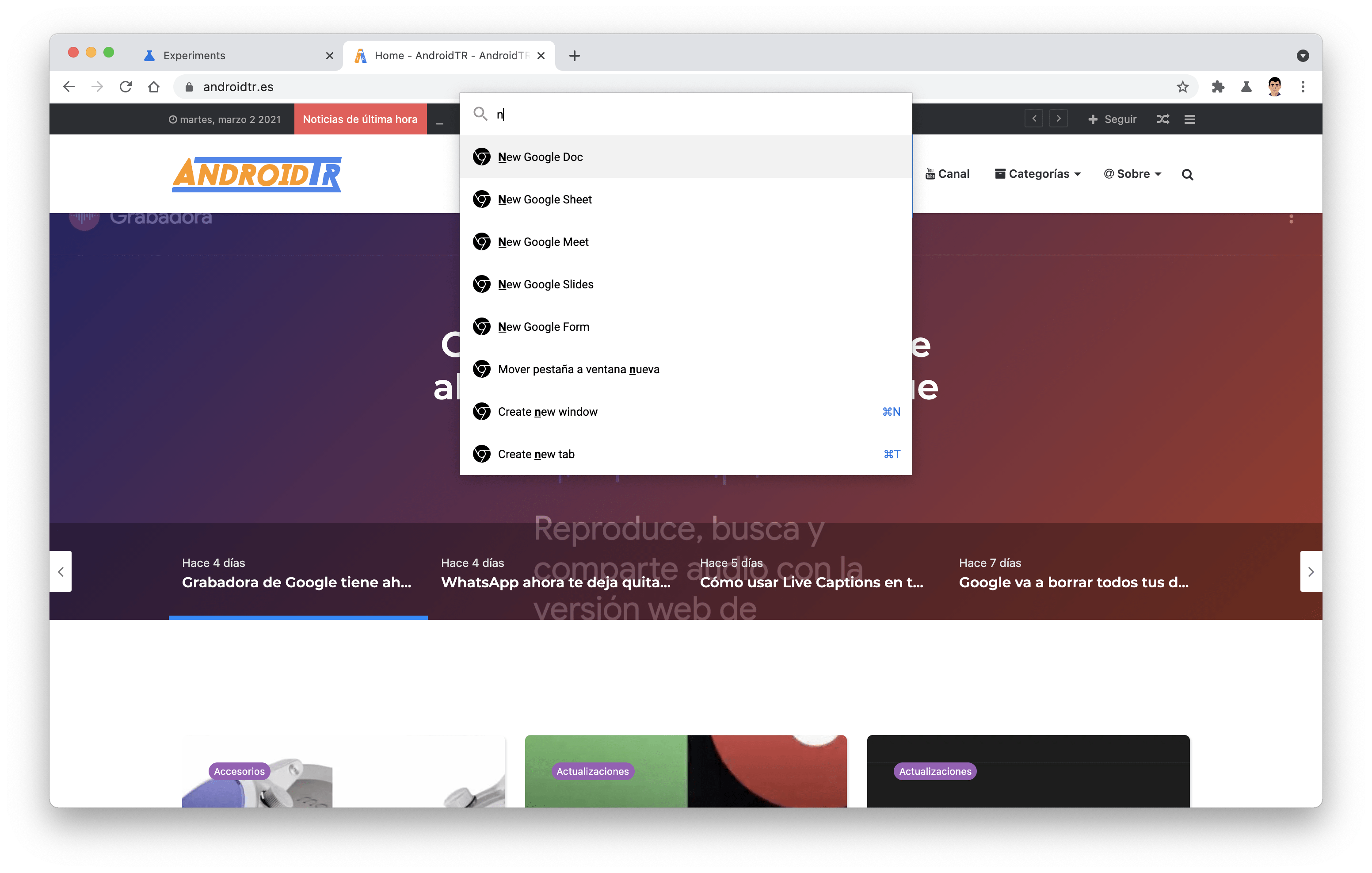 Chrome prepara su propia versión de Spotlight Una barra de búsqueda