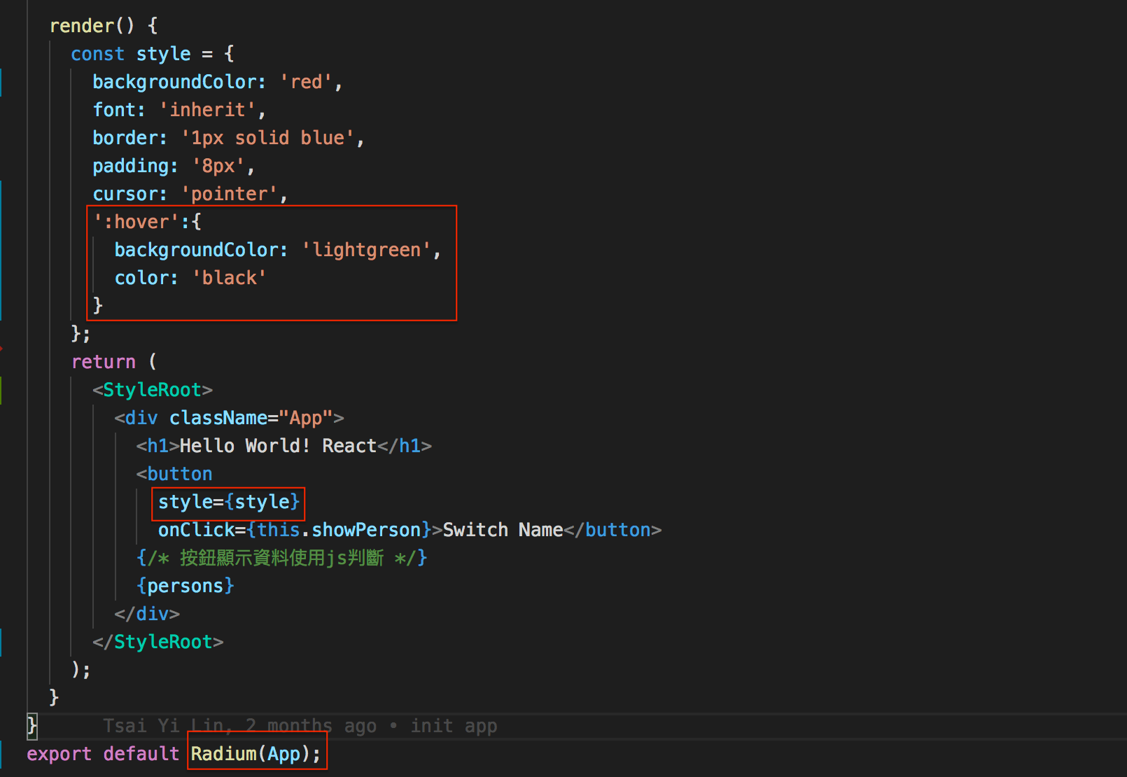 [React學習筆記] React Component的inline style — 1010Code