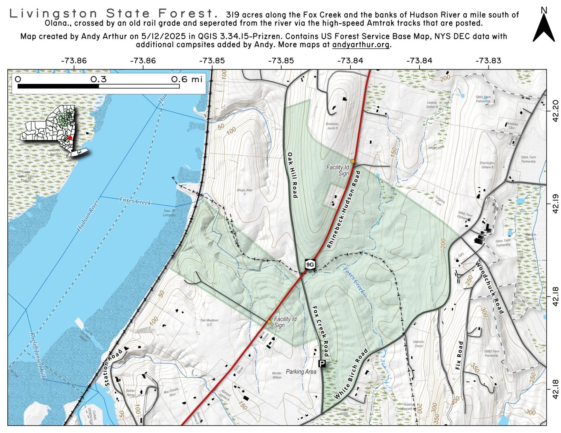 Map Livingston State Forest Andy