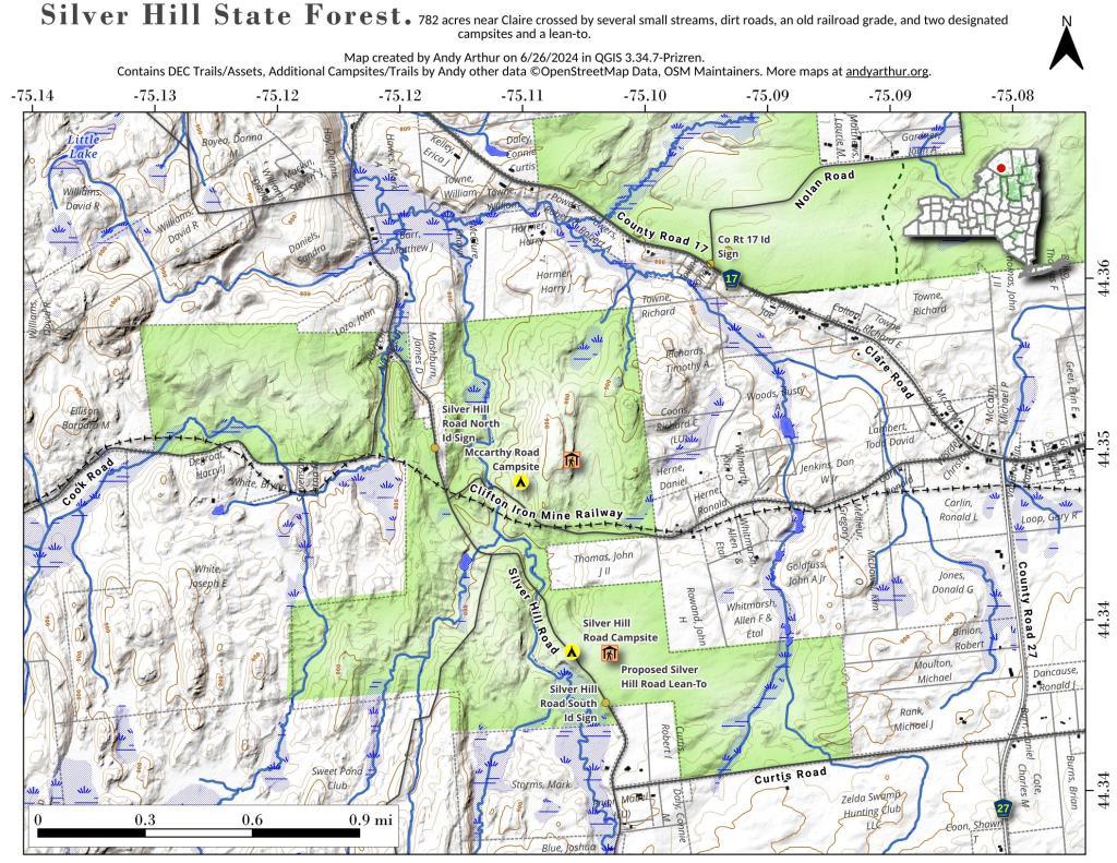Map Silver Hill State Forest Andy