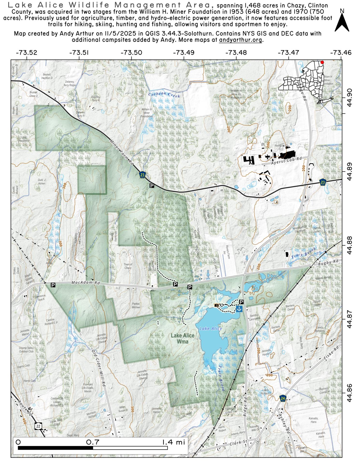 Map Lake Alice Wildlife Management Area Andy