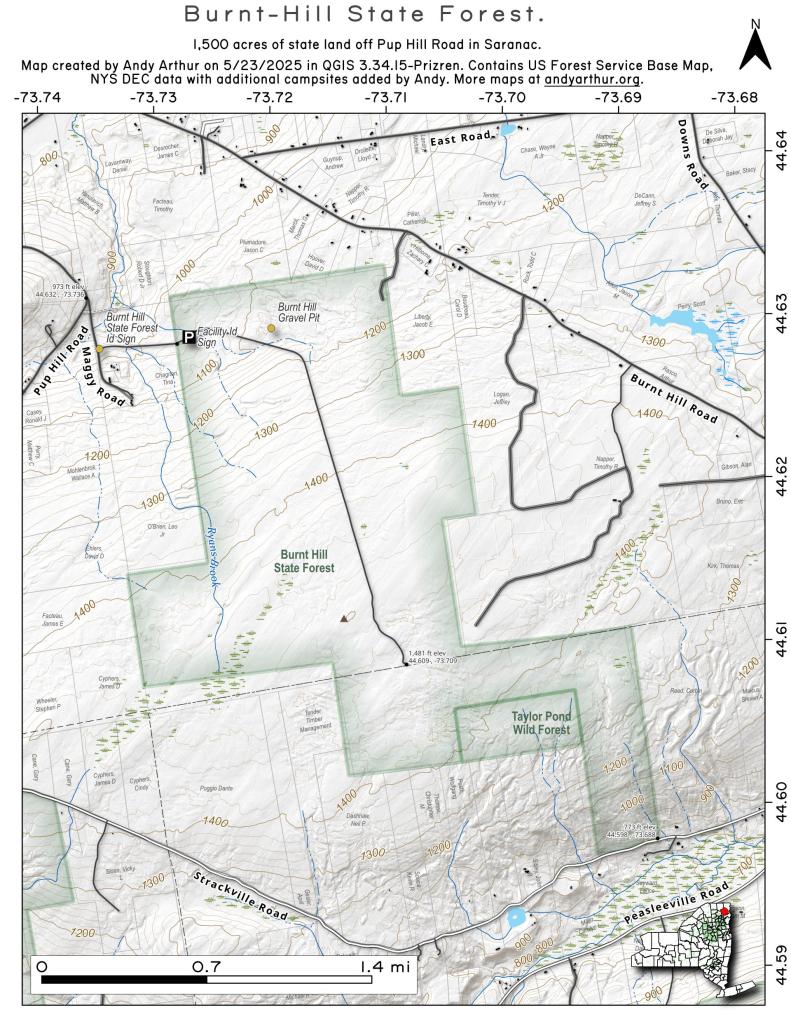 Map Burnt Hill State Forest Andy