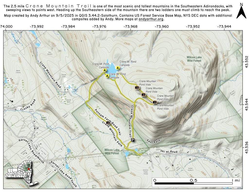 Map Crane Mountain Trail Andy