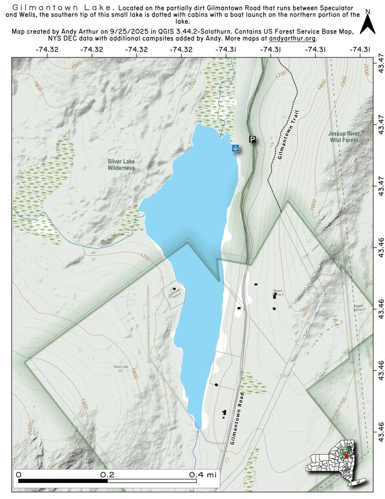 Lake Arthur Depth Map Street names and houses, address search.