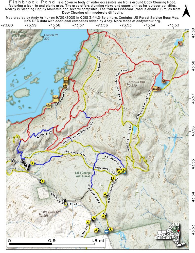 Map Fishbrook Pond Andy