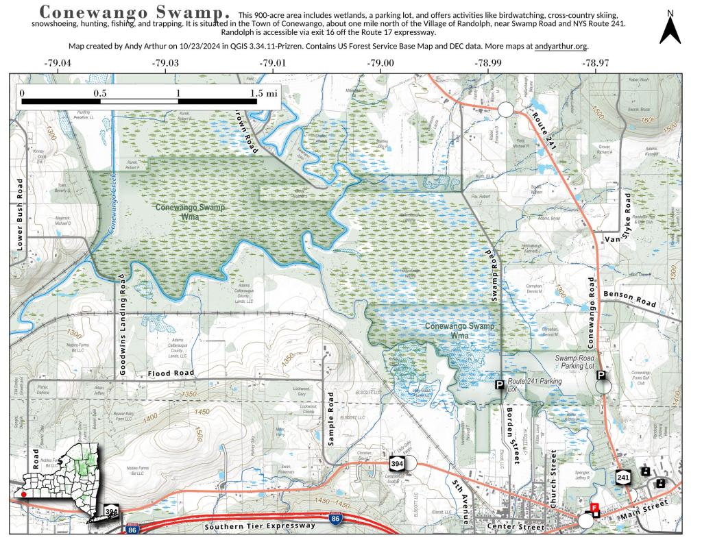 Map Conewango Swamp WMA Andy