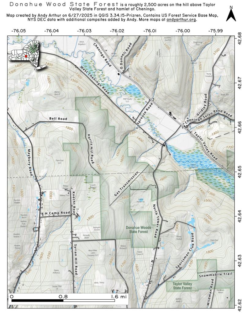 Map Donahue Woods State Forest Andy