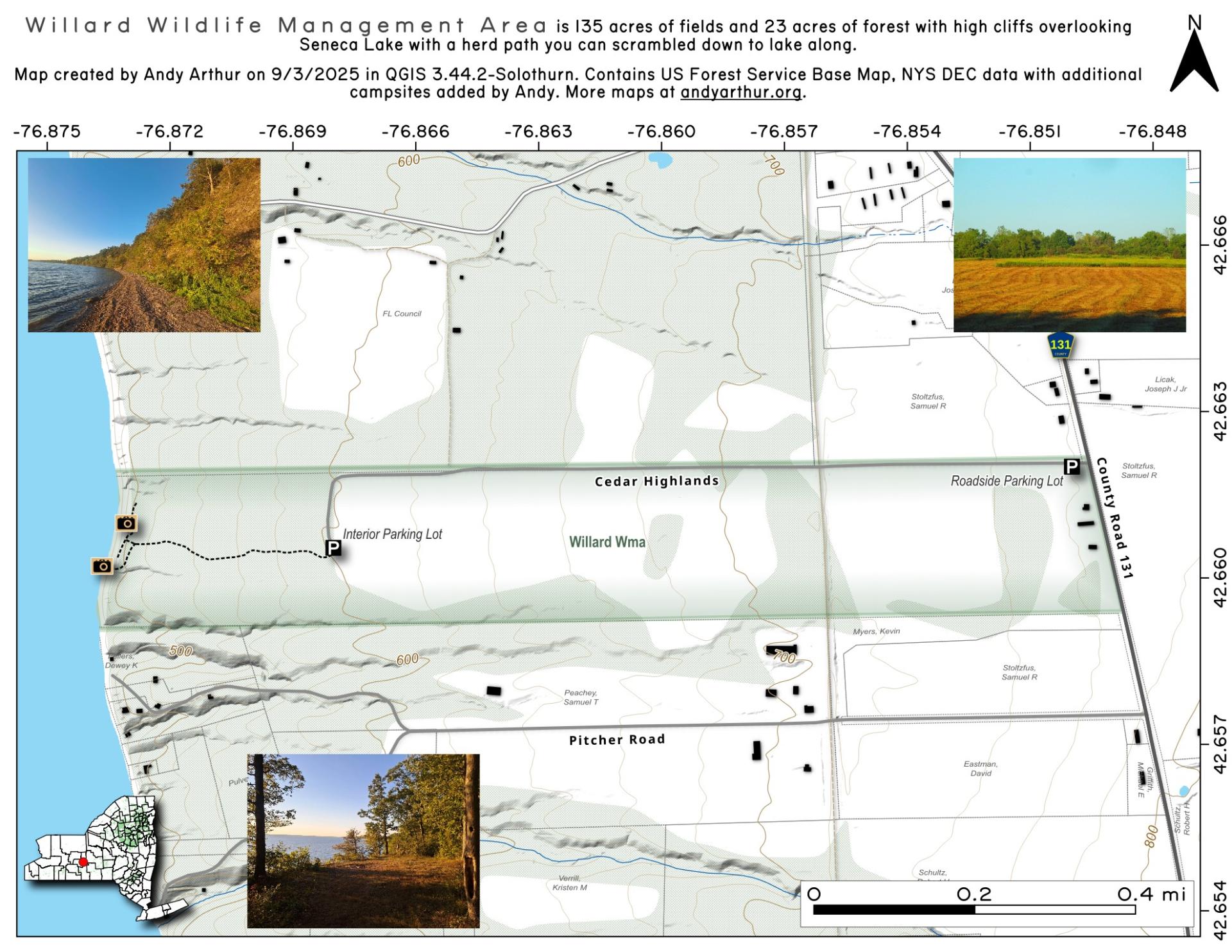 Map Willard Wildlife Management Area Andy
