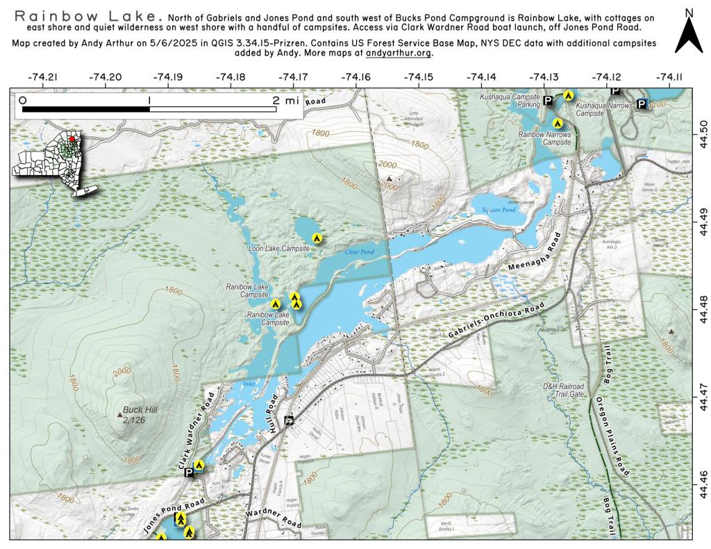 Map Rainbow Lake Andy