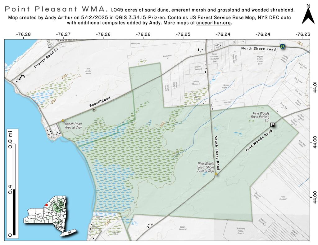Map Point Peninsula Wildlife Management Area Andy