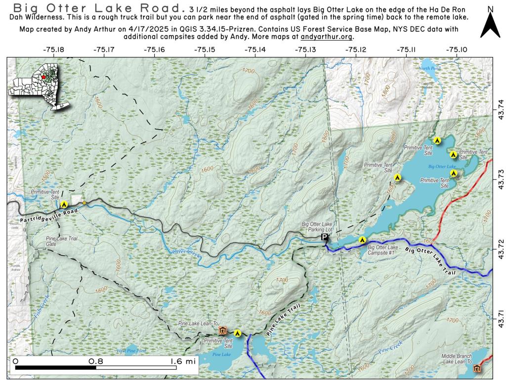 Map Big Otter Lake Road Andy
