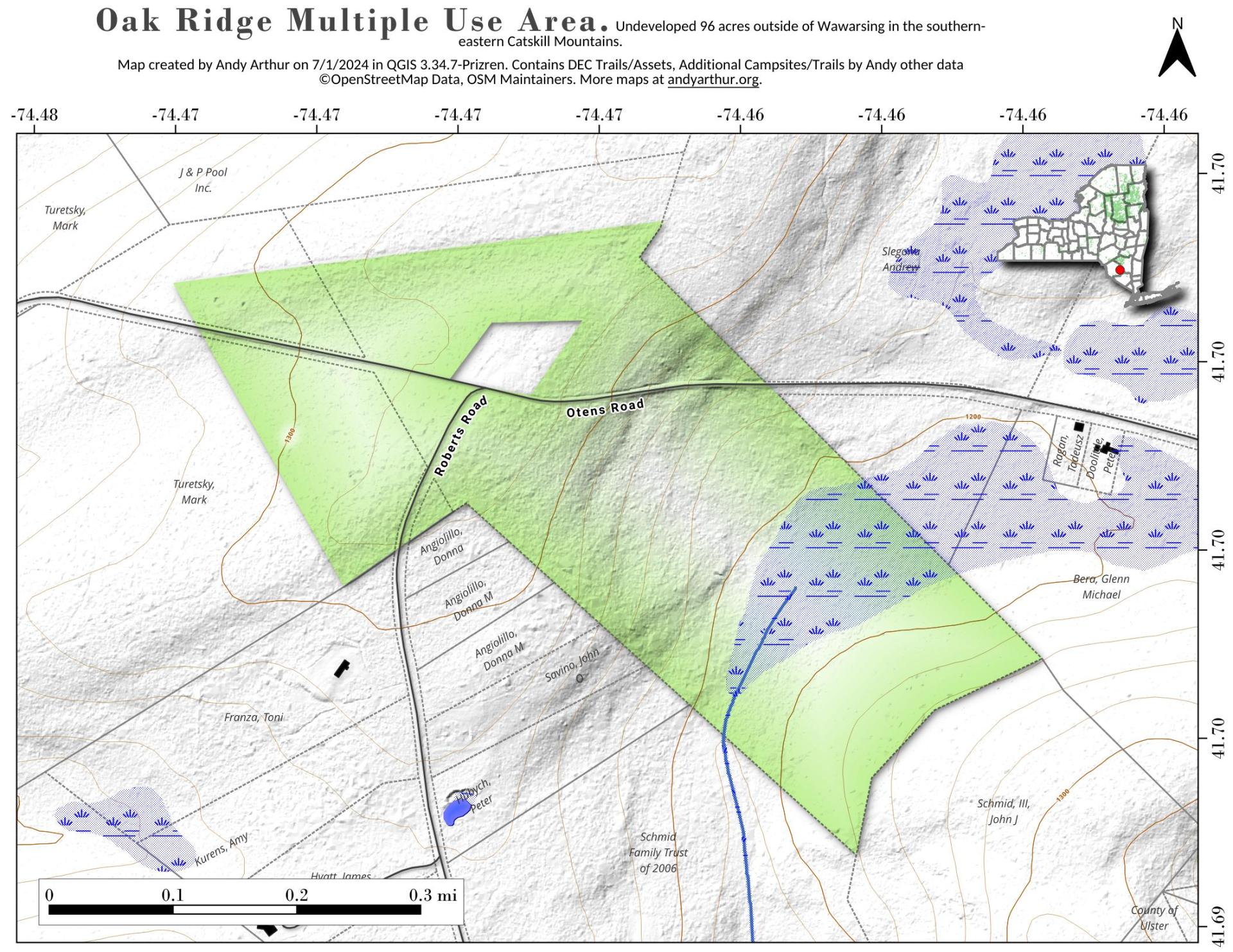 Map Oak Ridge Multiple Use Area Andy