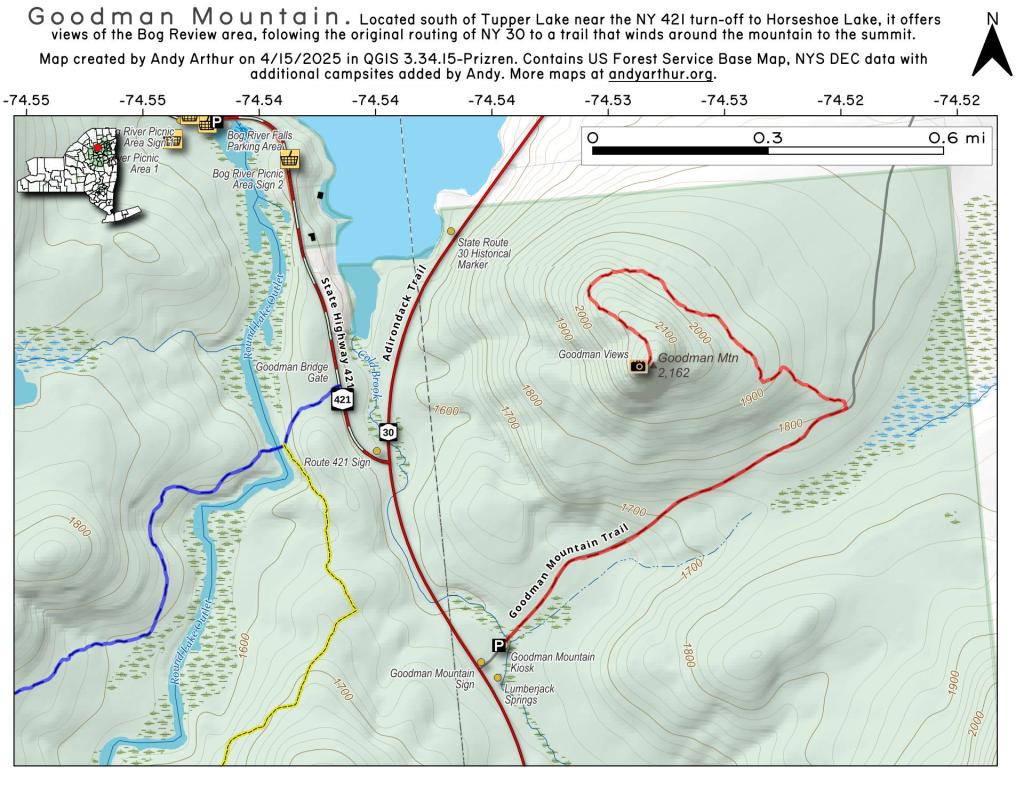 Map Goodman Mountain Trail Andy