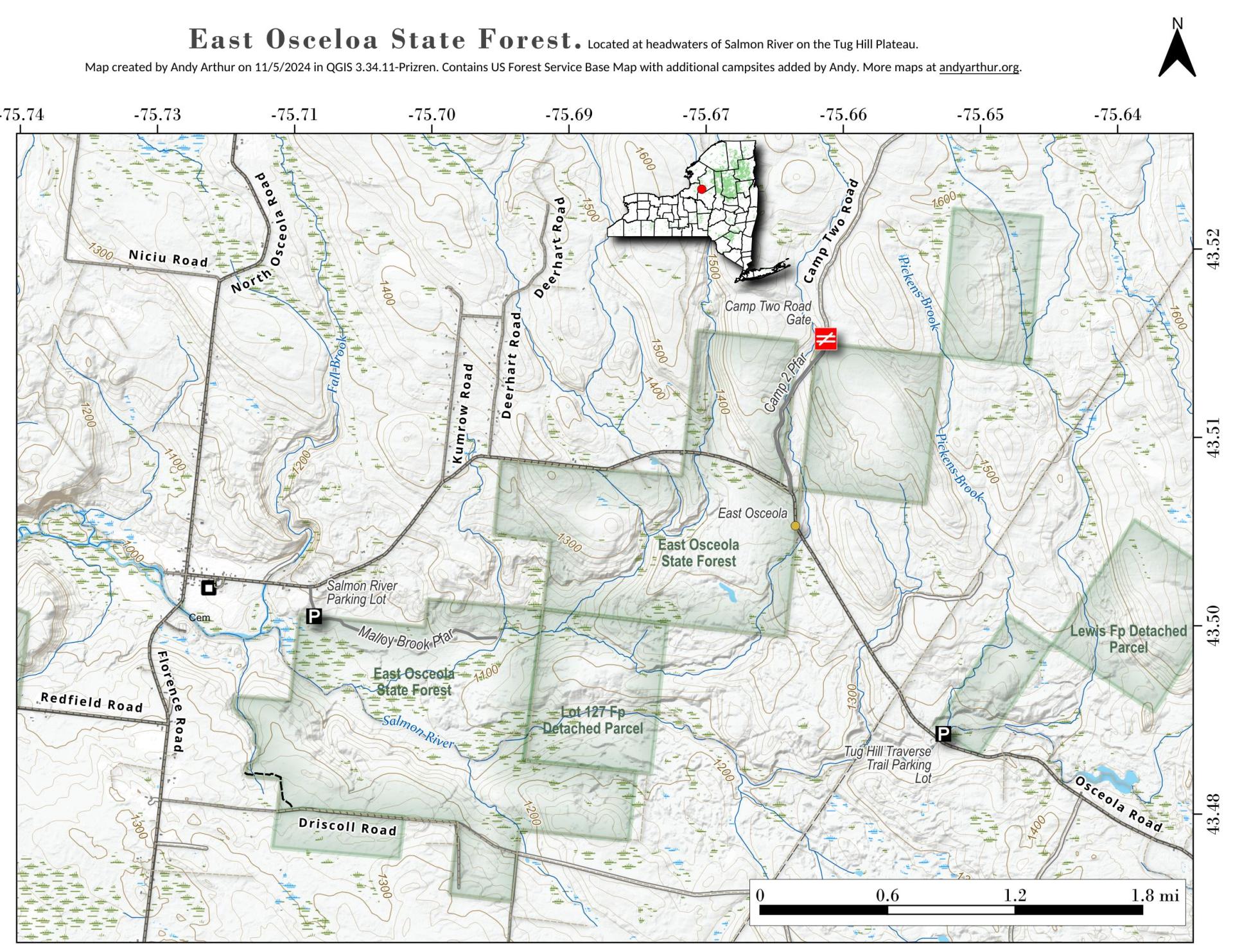 Map East Osceola State Forest Andy