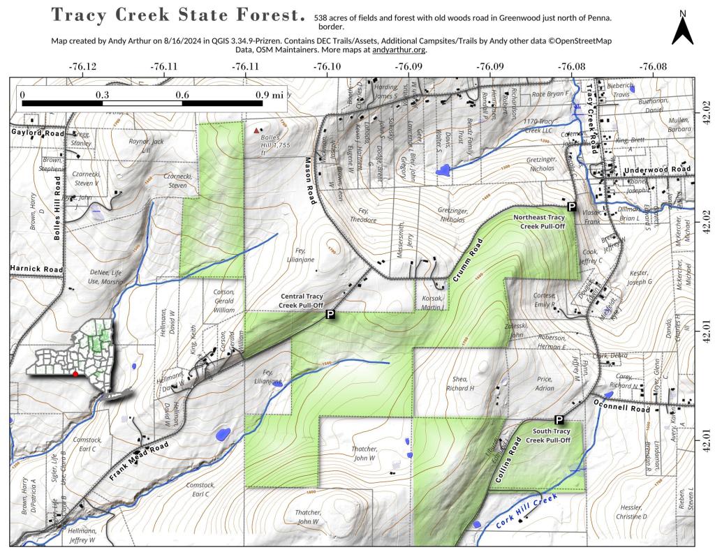 Map Tracy Creek State Forest (BroomeChenango 1) Andy