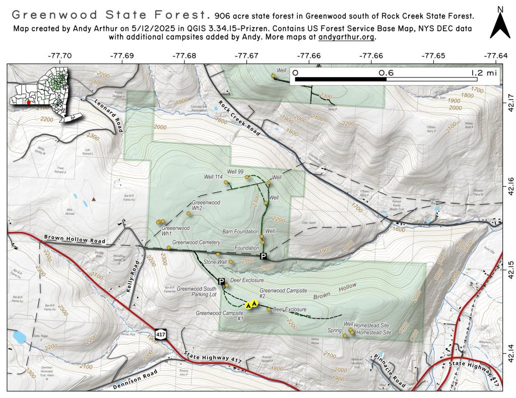 Map Greenwood State Forest Andy