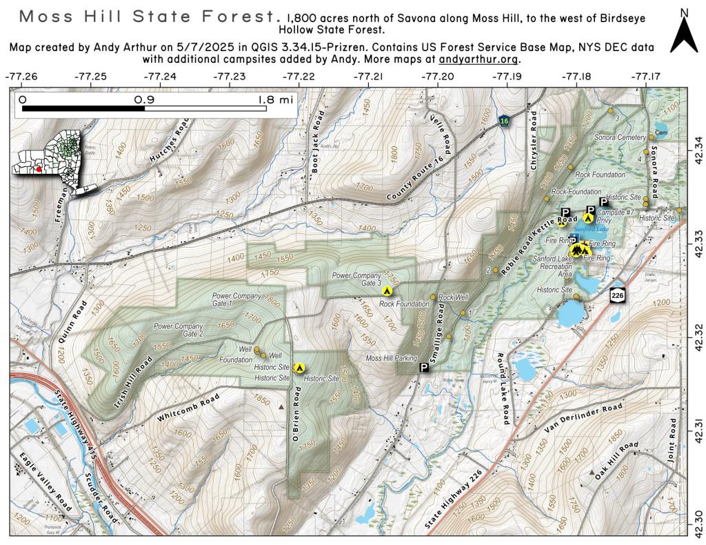 Map Moss Hill State Forest Andy
