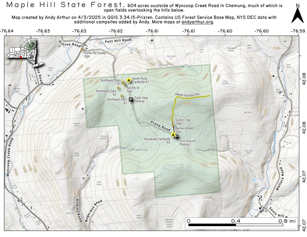 Map Maple Hill State Forest Andy