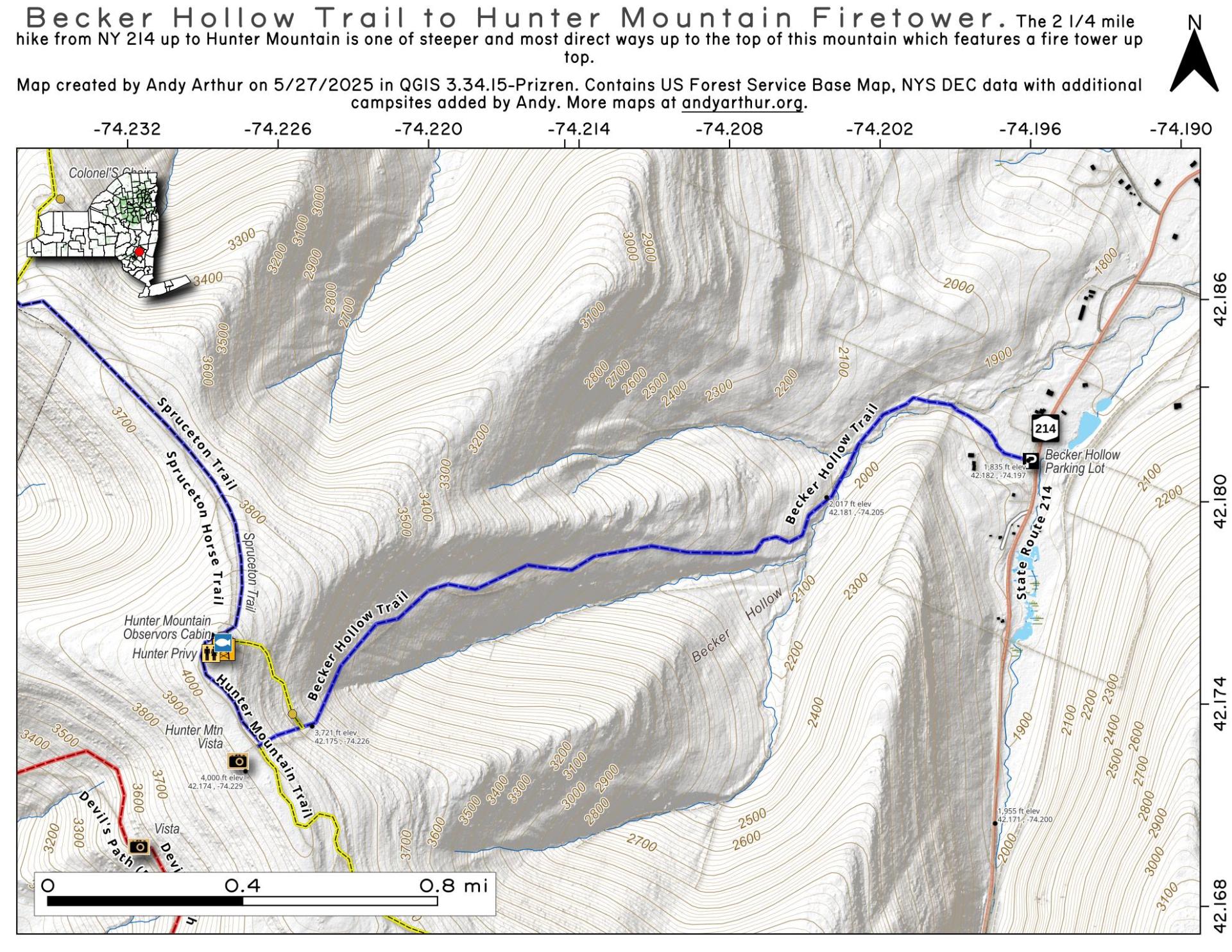 Map Becker Hollow Trail Andy