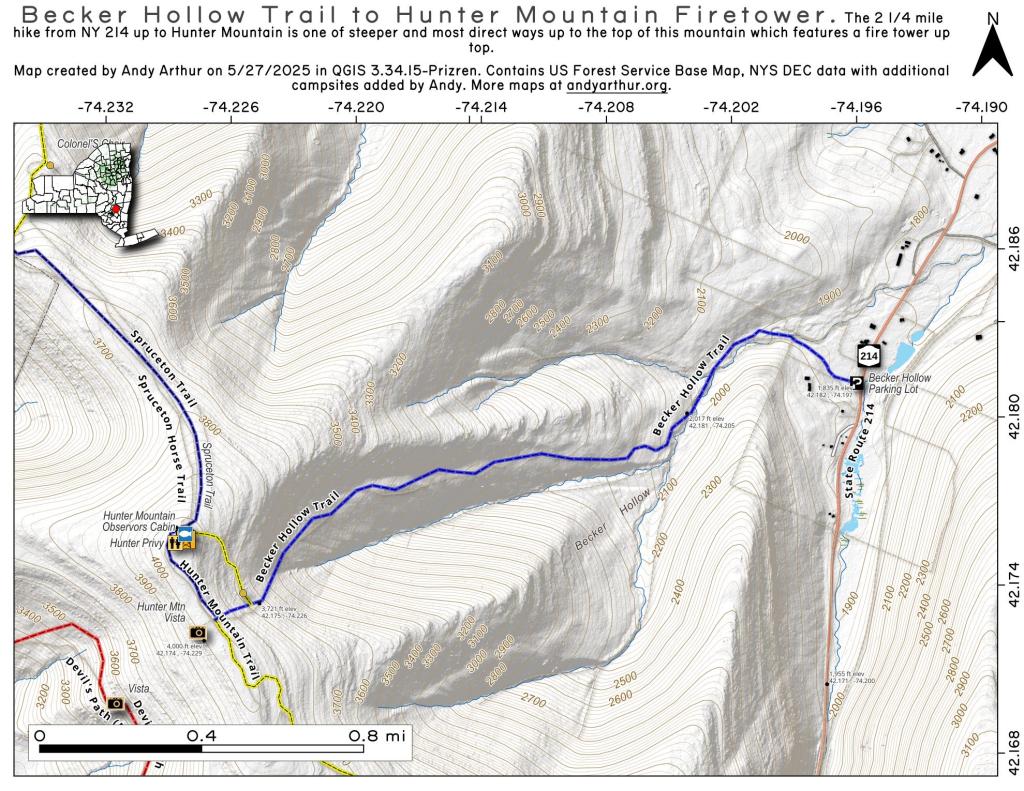 Map Becker Hollow Trail Andy