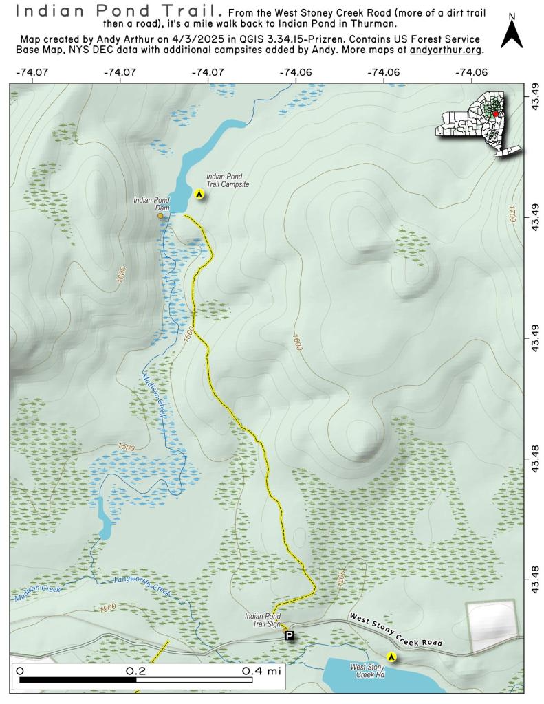 Map Indian Pond Trail Andy
