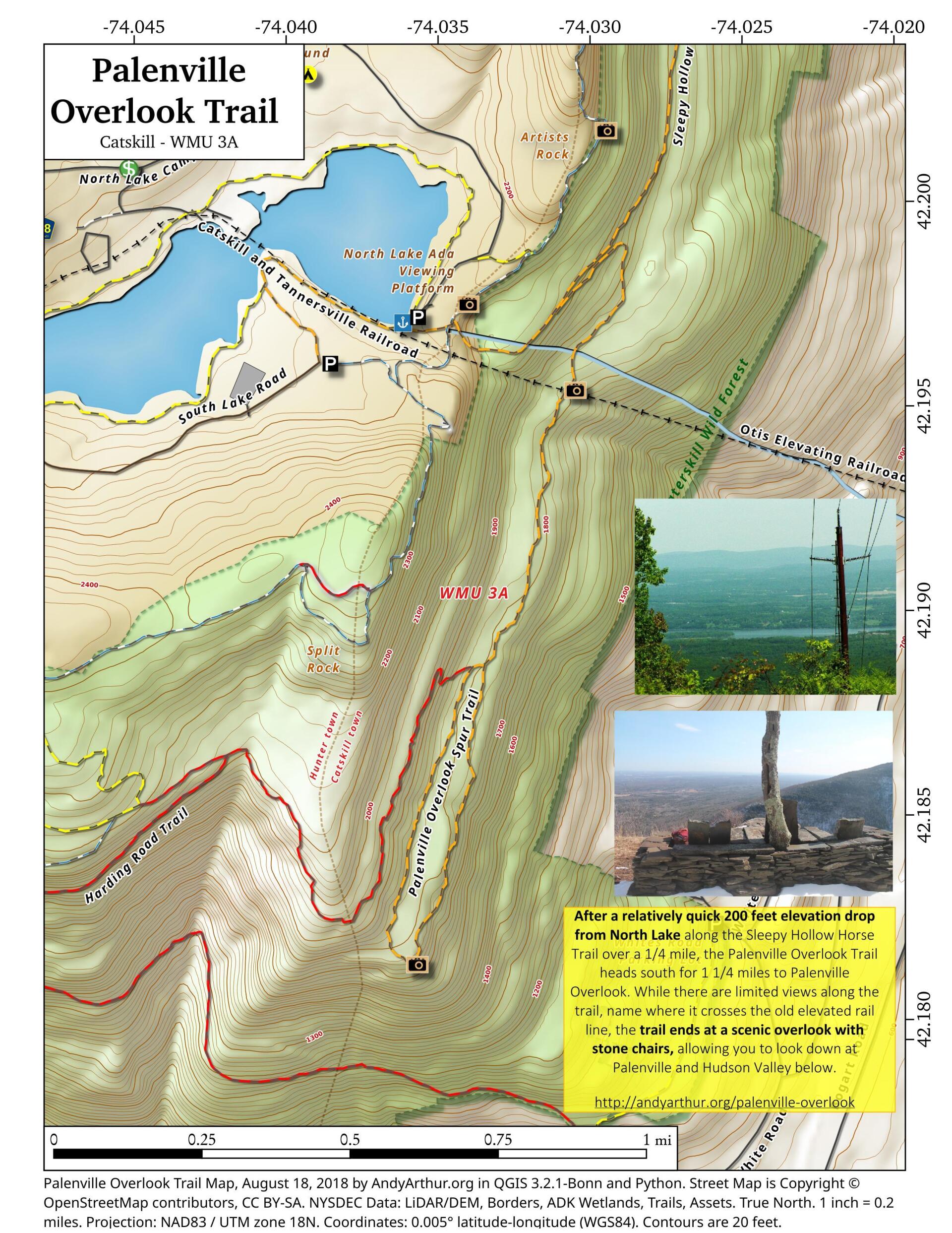 Map Palenville Overlook Trail Andy