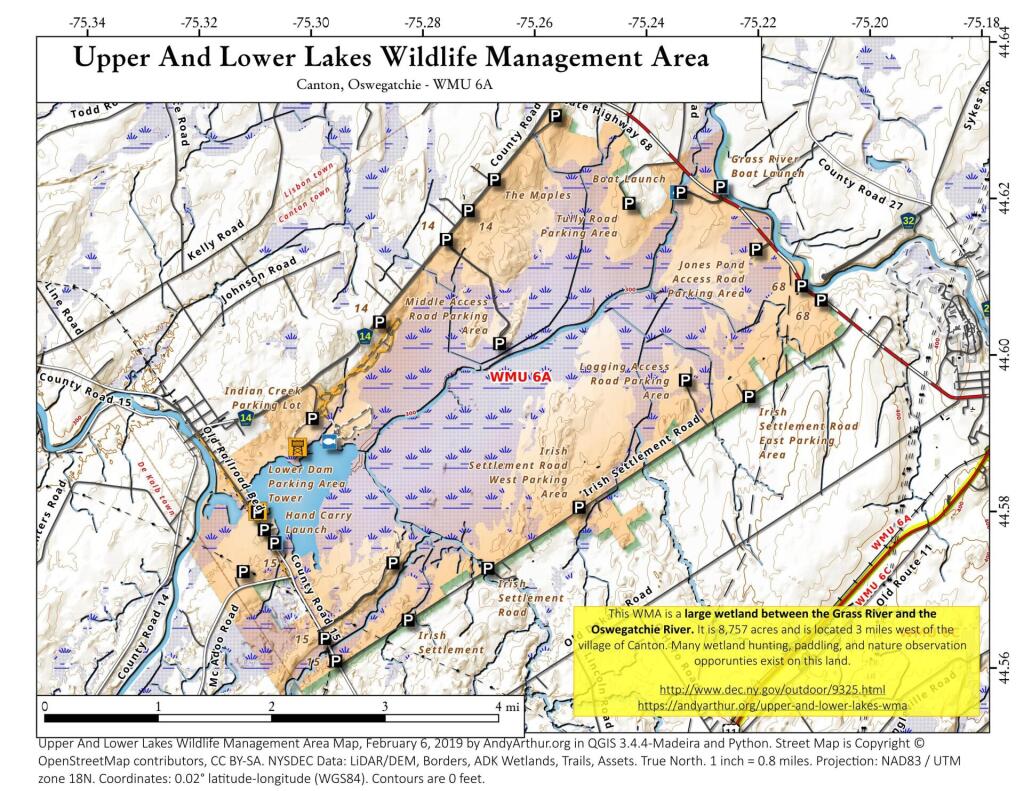 Map Upper And Lower Lakes Wildlife Management Area Andy