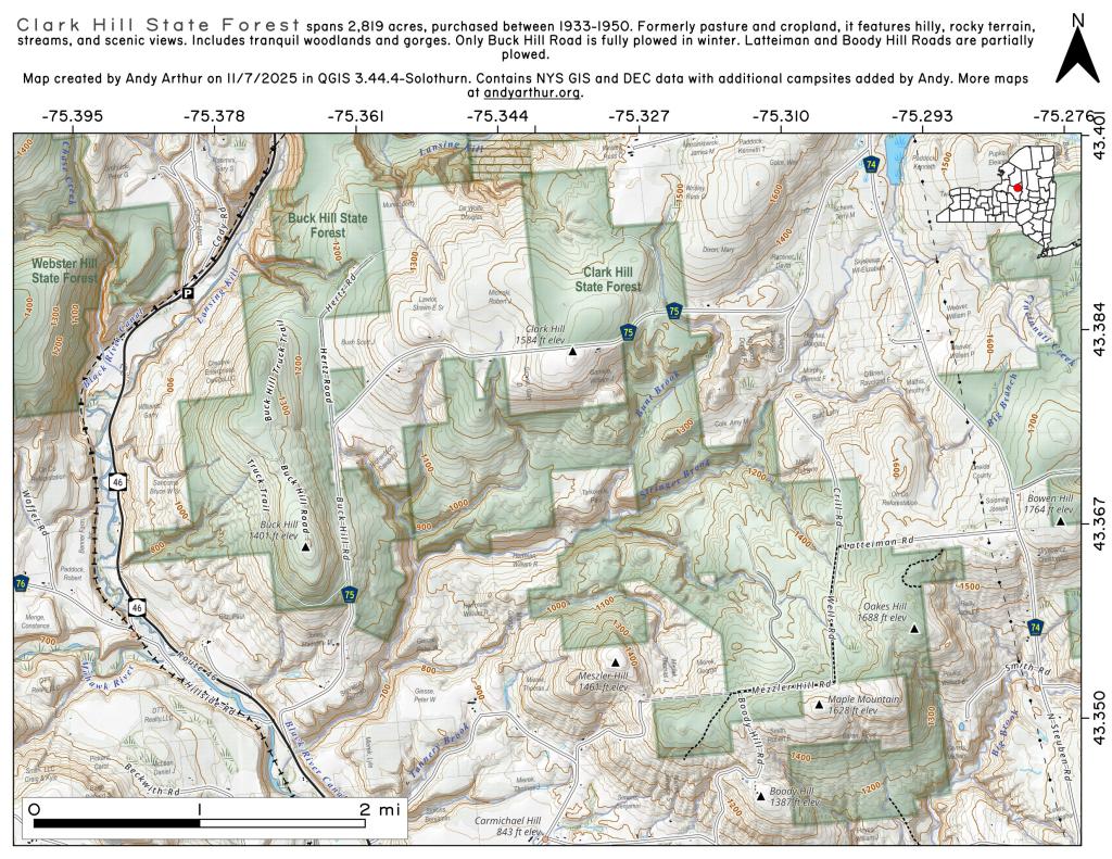 Map Clark Hill State Forest Andy