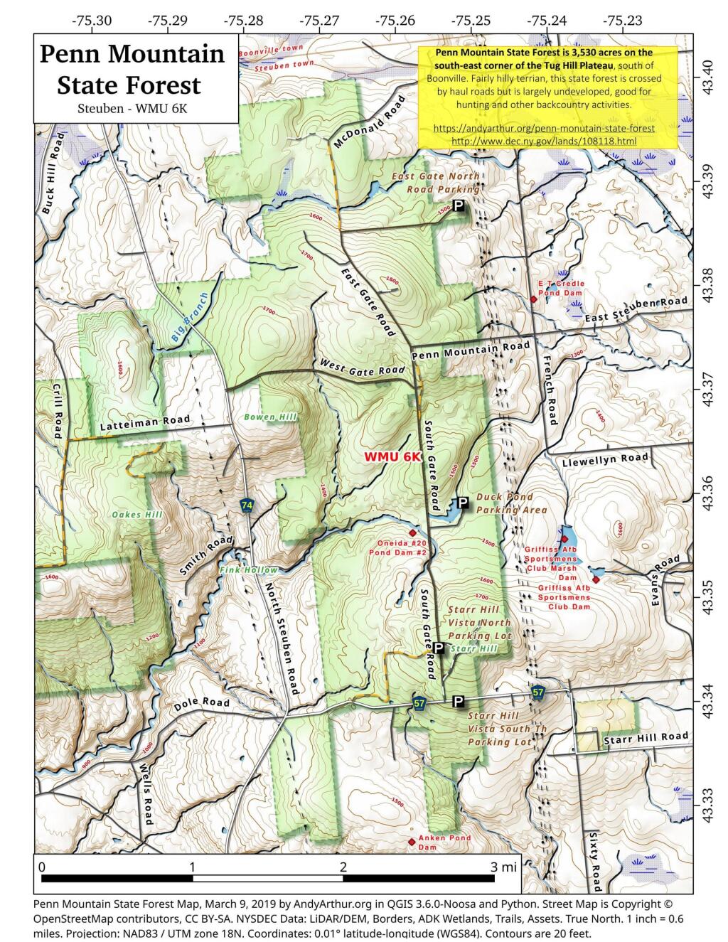 Map Penn Mountain State Forest Andy