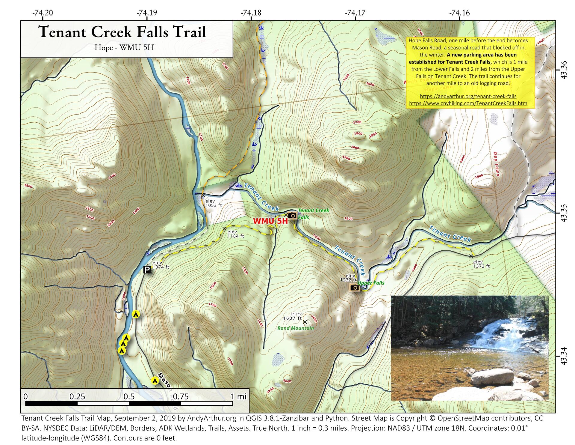 Map Tenant Creek Falls Trail Andy