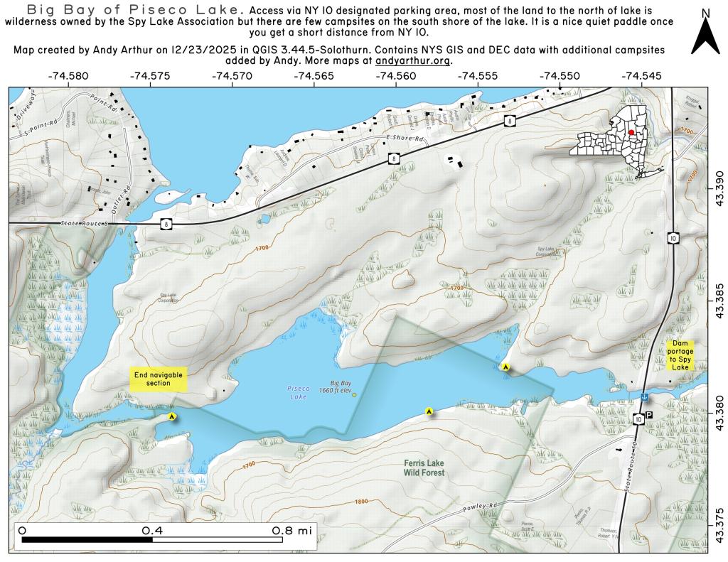 Big Bay of Piseco Lake Maps, Photos, Videos, Aerial Photography